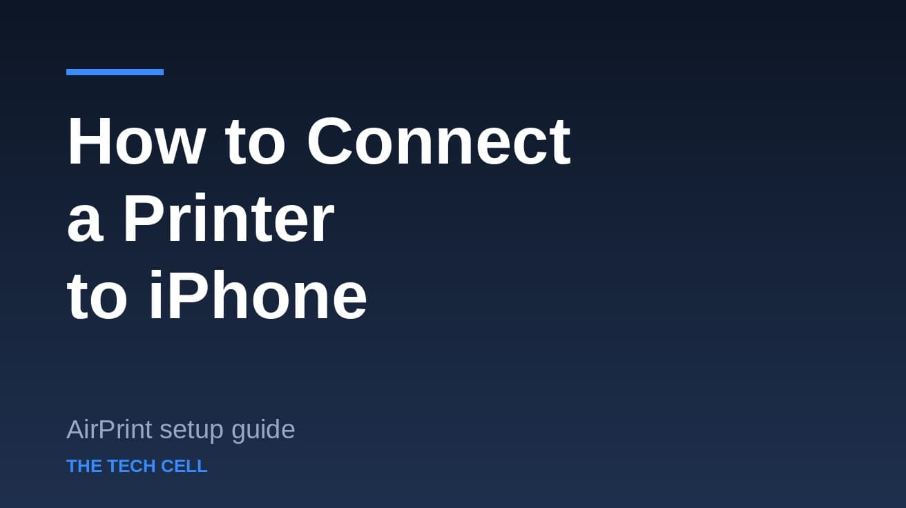How to Connect Printer to iPhone (AirPrint Setup)