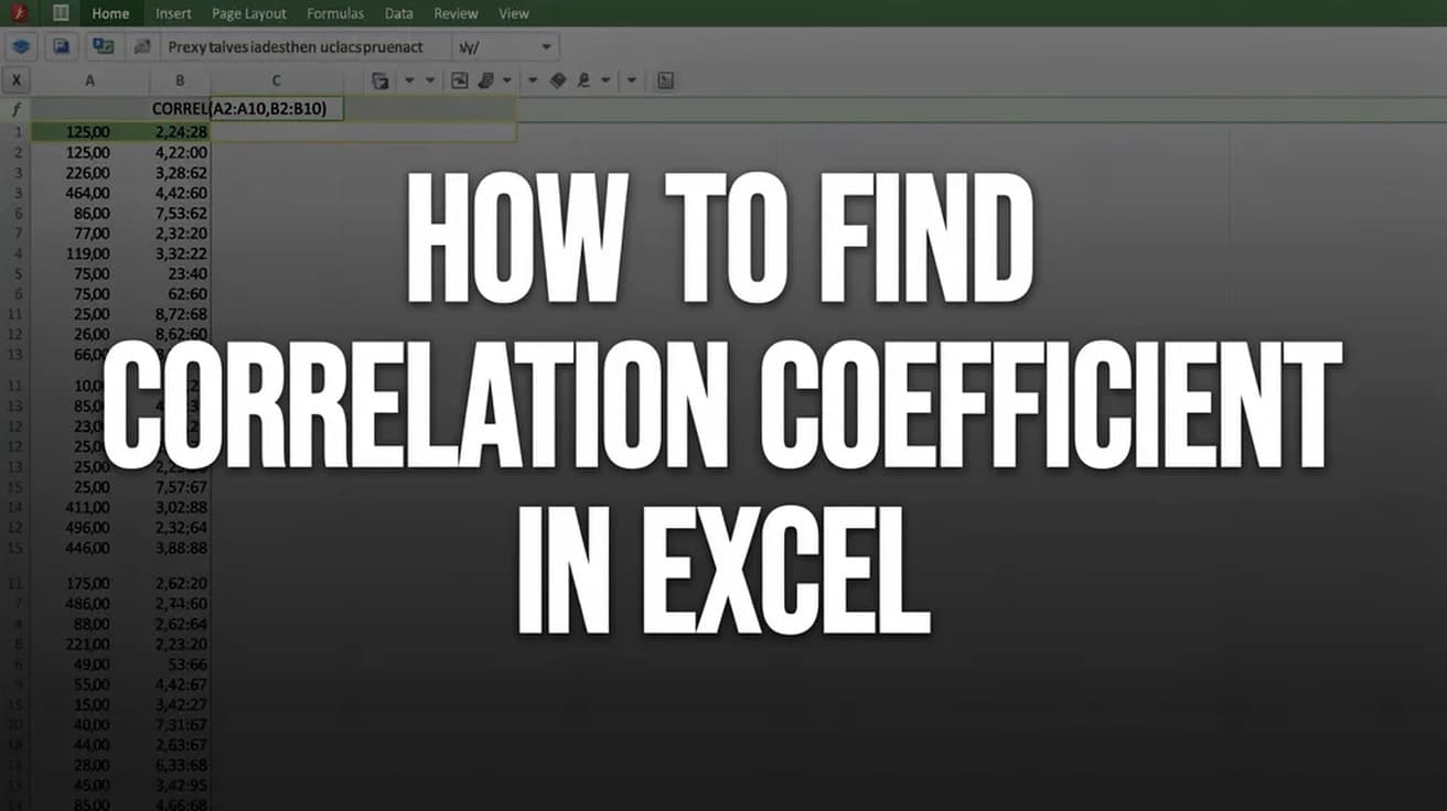 How to Find Correlation Coefficient in Excel