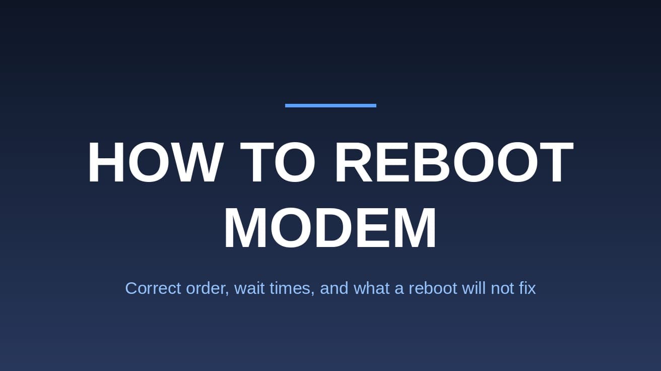 How to Reboot Modem (Correct Order and Wait Times)