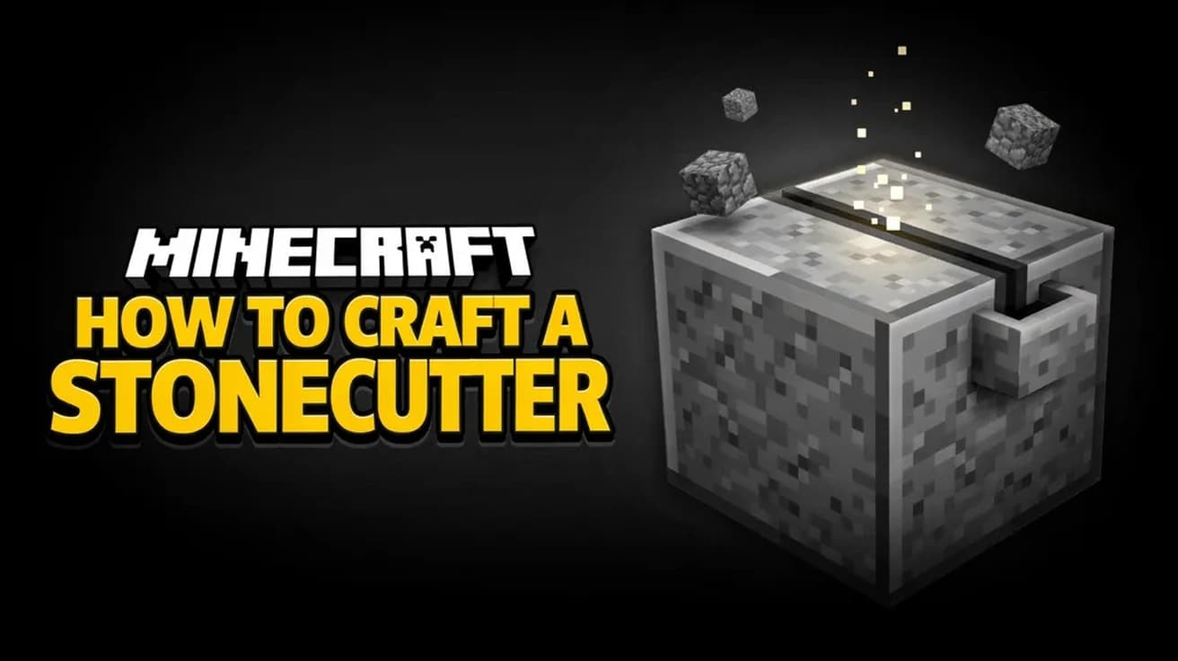 Minecraft How to Craft a Stonecutter (1 Iron, 3 Stone)